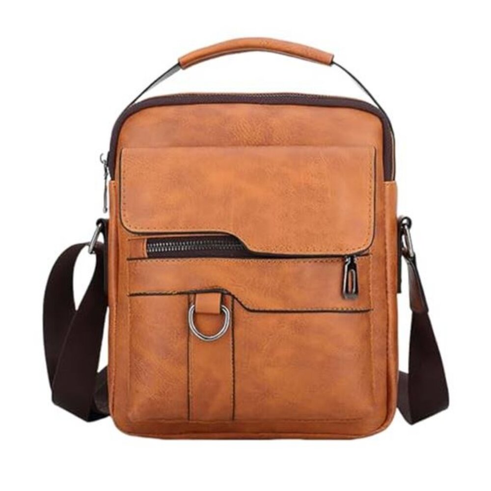 Small Crossbody Bag Mens Shoulder Bag, Vintage leather Bag Office Business